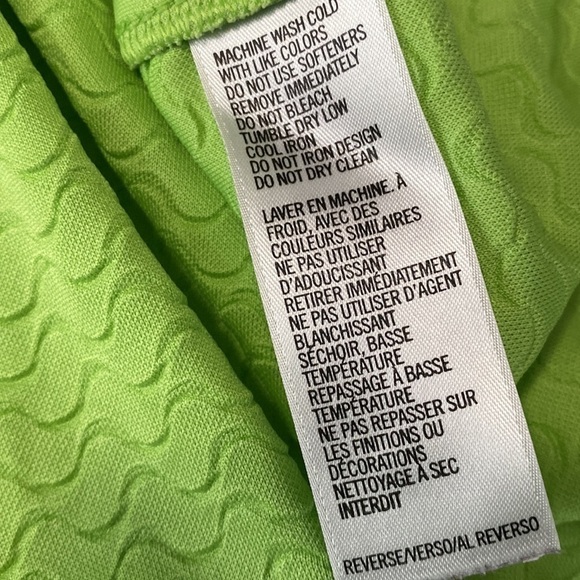 Izod Neon Green Athletic Golf Tennis Sleeveless Mock neck Top Size Large - Picture 11 of 13